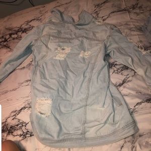 Mid length denim jacket